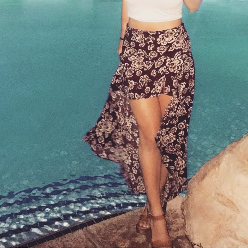 Abbeline Pink Wrap Midi Skirt High-Low Resort Wear